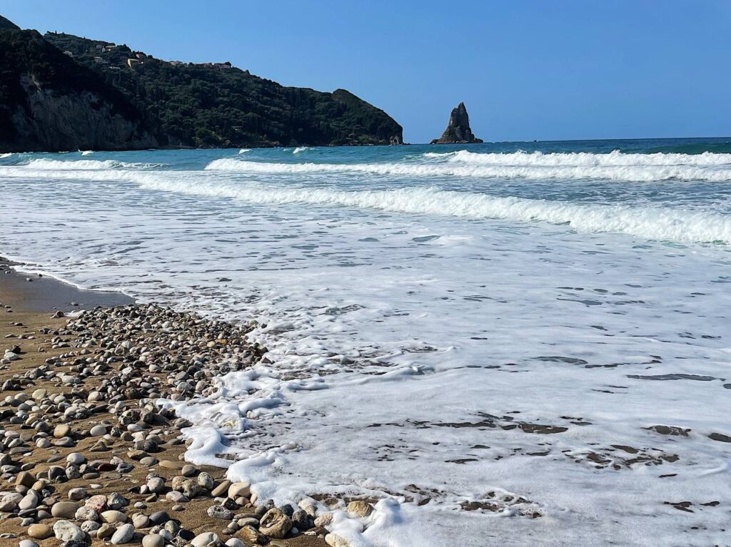 Agios Gordios beach view